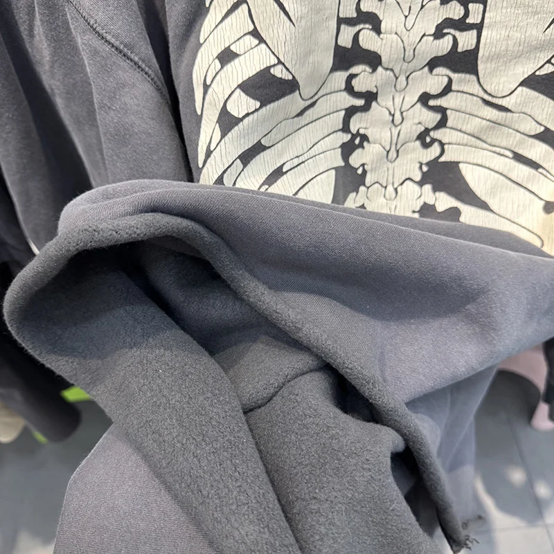 جودة عالية سانت الهيكل العظمي المطبوعة النمط الأمريكي الرجعية فضفاض هوديس المتناثرة #6