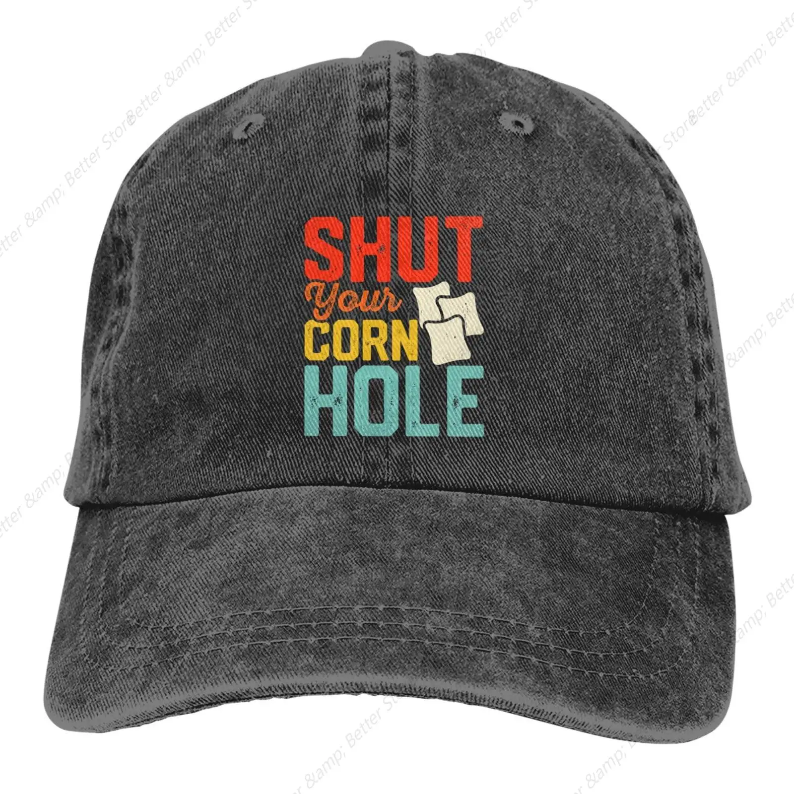 Happy Cornhole Baseball Cap Golf Dad Hat Adjustable Original Classic Low Profile Cotton Hats Men Women