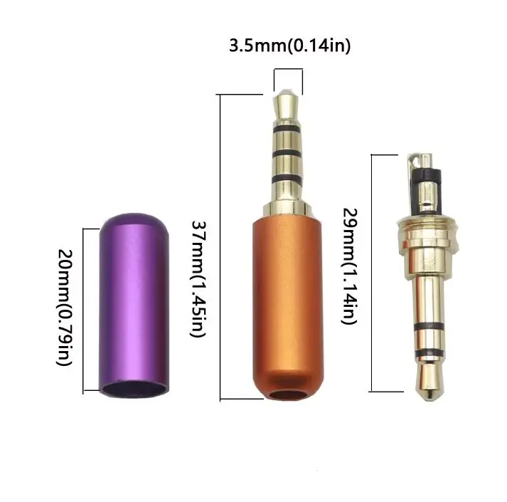 【5-2PCS】3.5mm 3 4 Pole Male Plug Stereo Audio Headphone Soldering Type Connector 3.5mm TRRS Audio Plugs Repair DIY Adapter