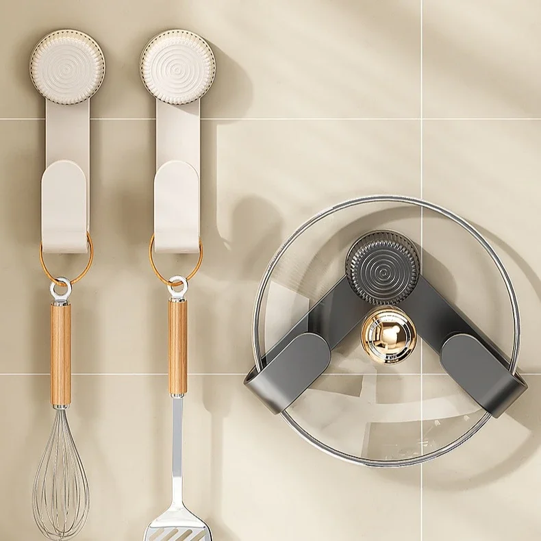 

Полка для крышки кастрюли на присоске, кухонная стойка для крышки кастрюли, регулируемая многофункциональная кухонная гаджет, вращающаяся бытовая полка для хранения