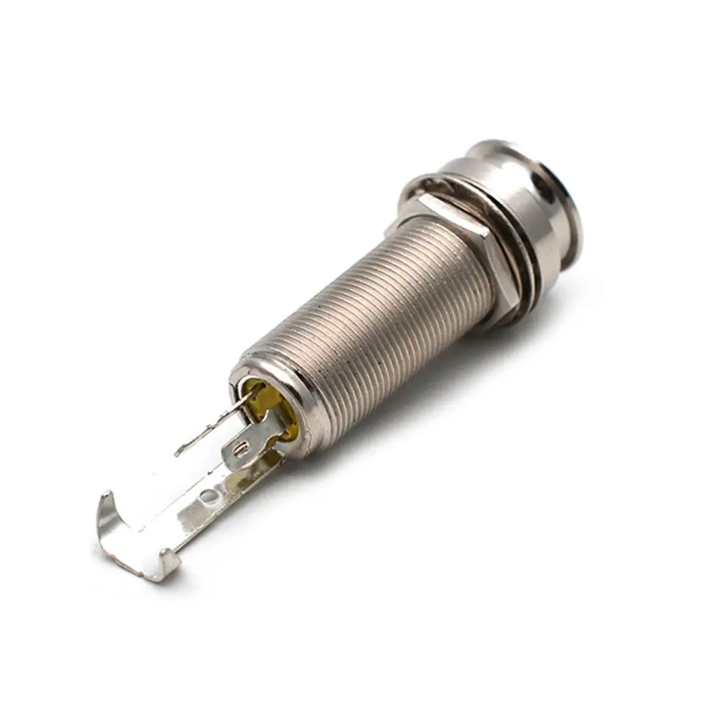 Guitar End Pin Jack Socket Heavy Duty Metal Construction Easy Tighten from Outside Cylinder Threaded Body for Pickup Output