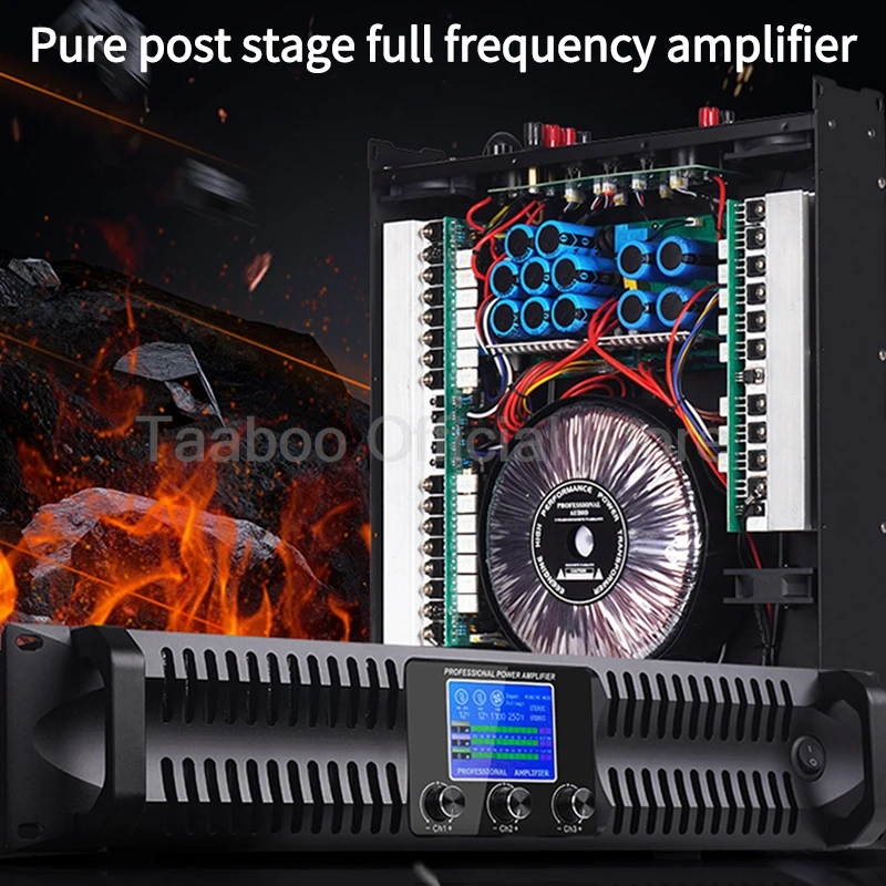 1600W*2+1800W Digital Power Amplifier 3 Channel Audio HIFI High Power Post Amp for Home Theater Subwoofer DJ Stage Room Karaoke