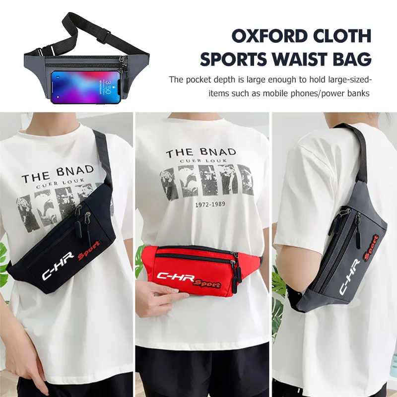 Автомобильная поясная сумка-оксфорд, повседневная мужская сумка для денег с логотипом Toyota C-HR CHR 2016, 2017, 2018, 2019, 2021, 2022