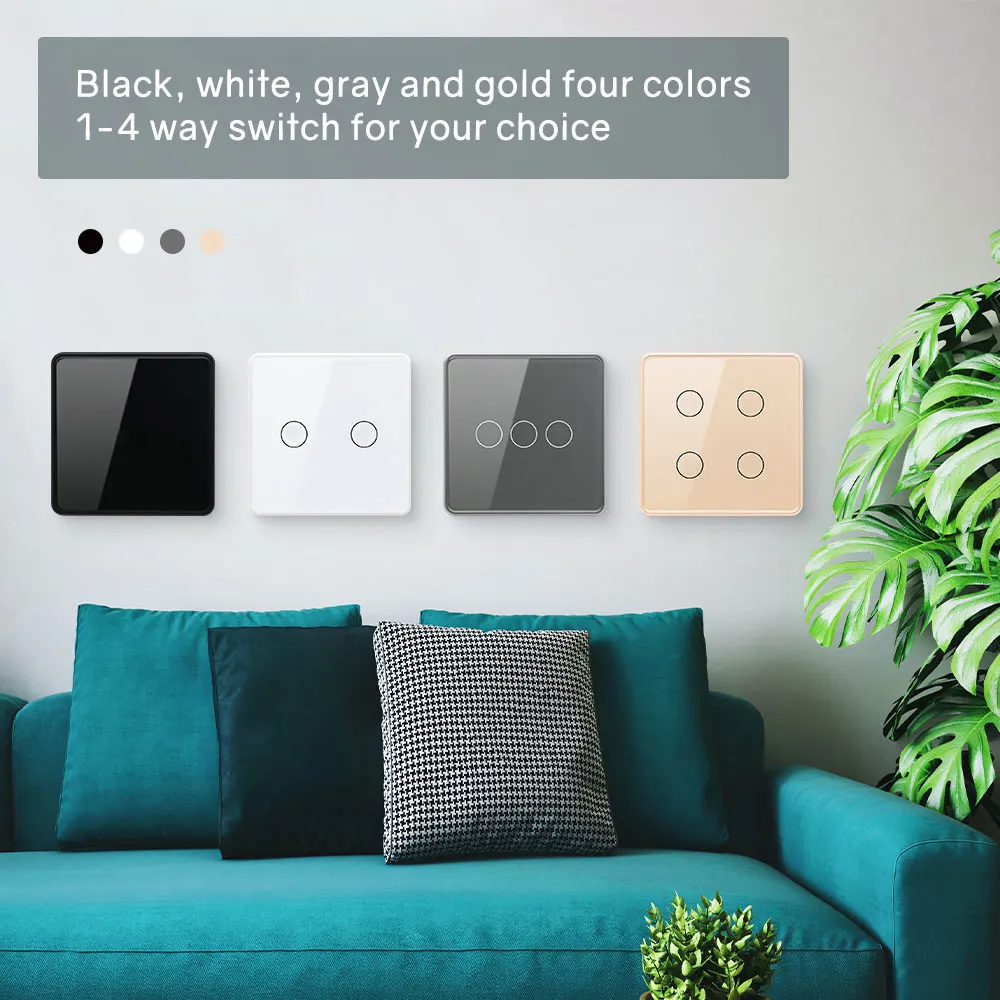 Stlf tuya zigbee/wifi controlado inteligente ue 1 gang interruptor de parede luz toque funciona com alexa e google home