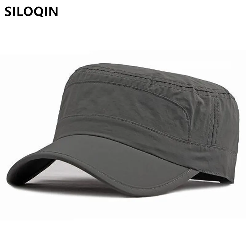 

Snapback Cap NEW Summer Classic Simple Men's Flat Cap Thin Breathable Military Hats Sunscreen Fishing Caps For Men Free Shipping