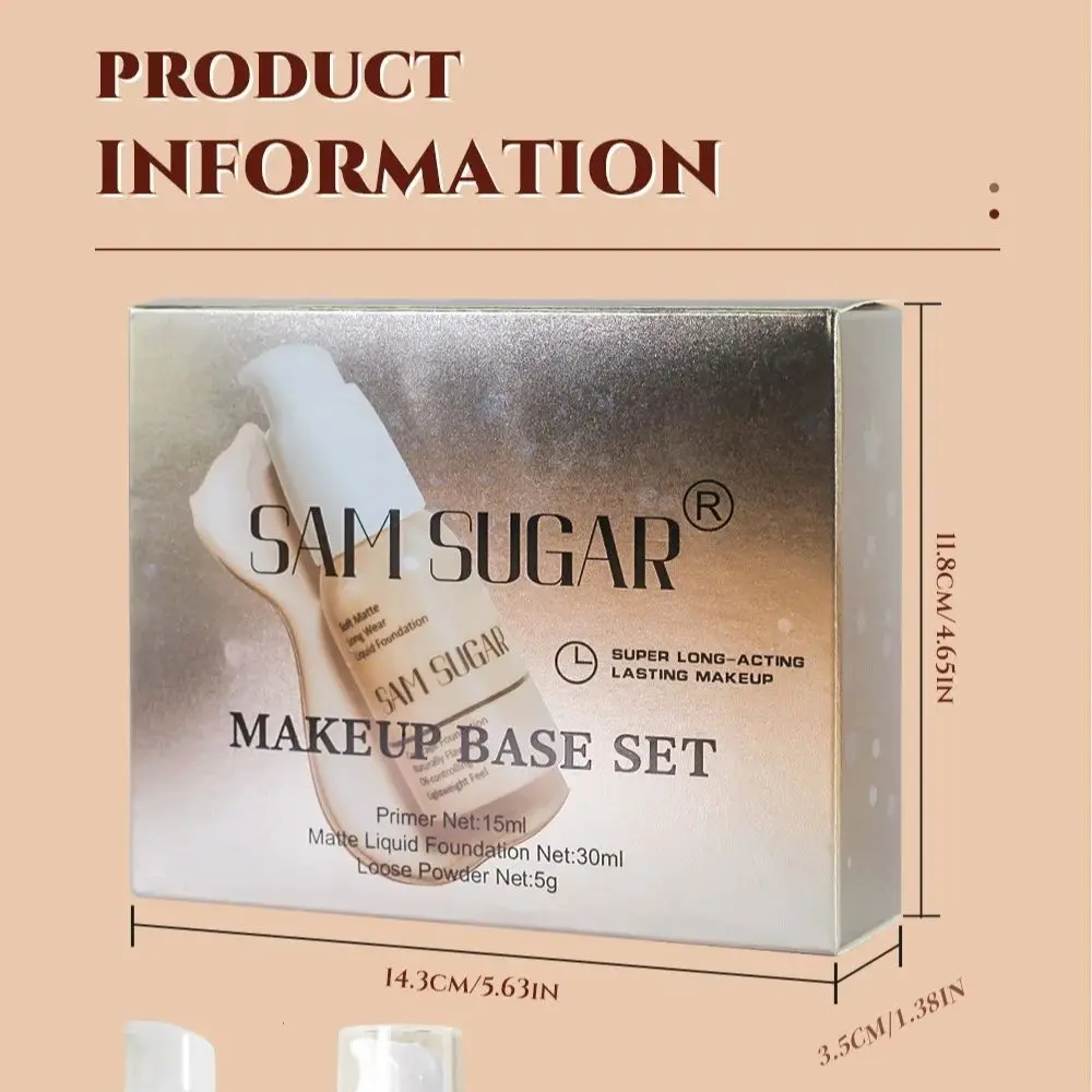 Make-up-Grundierung, Milch-Set, Make-up-Puder, Schwammquaste, vierteiliges Set, langlebig, einfaches Make-up, Make-up-Set, Weihnachtsgeschenk