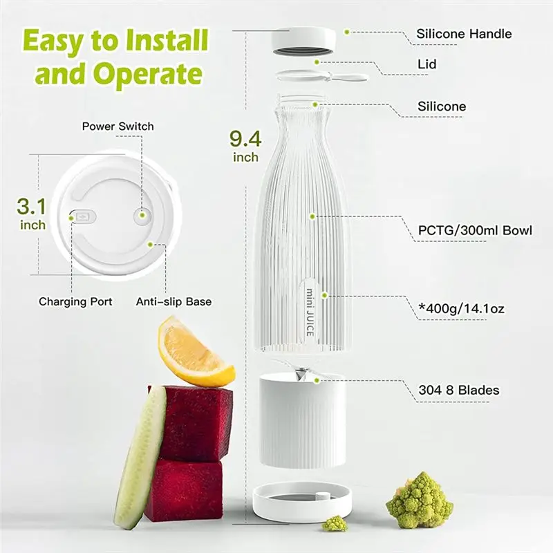 Picture 6: (ABZD) Personal Blender, Personal Size Blender Cup for Shakes and Smoothies, Electric Fresh Juice Blender