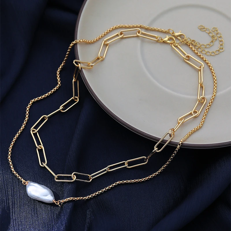 

2Pcs Irregular Resin Decorative Pendant Necklace Set Classic Simple Fashion Luxury Jewelry for Vacation Party Banquet