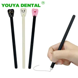 3pcs Cute Tooth Shape Pen Quick Drying 0.5mm Signing Pens School Writing Pen Smooth Ink Refill Black Pens Dental Dentist Gifts