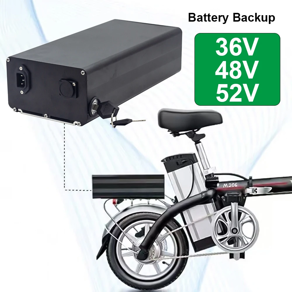 20ah/25ah/30ah/35ah 48 Vrear rack battery 36V e-bike rear seat back-up battery 52V lithium battery 1000W 2000W 21700 battery 