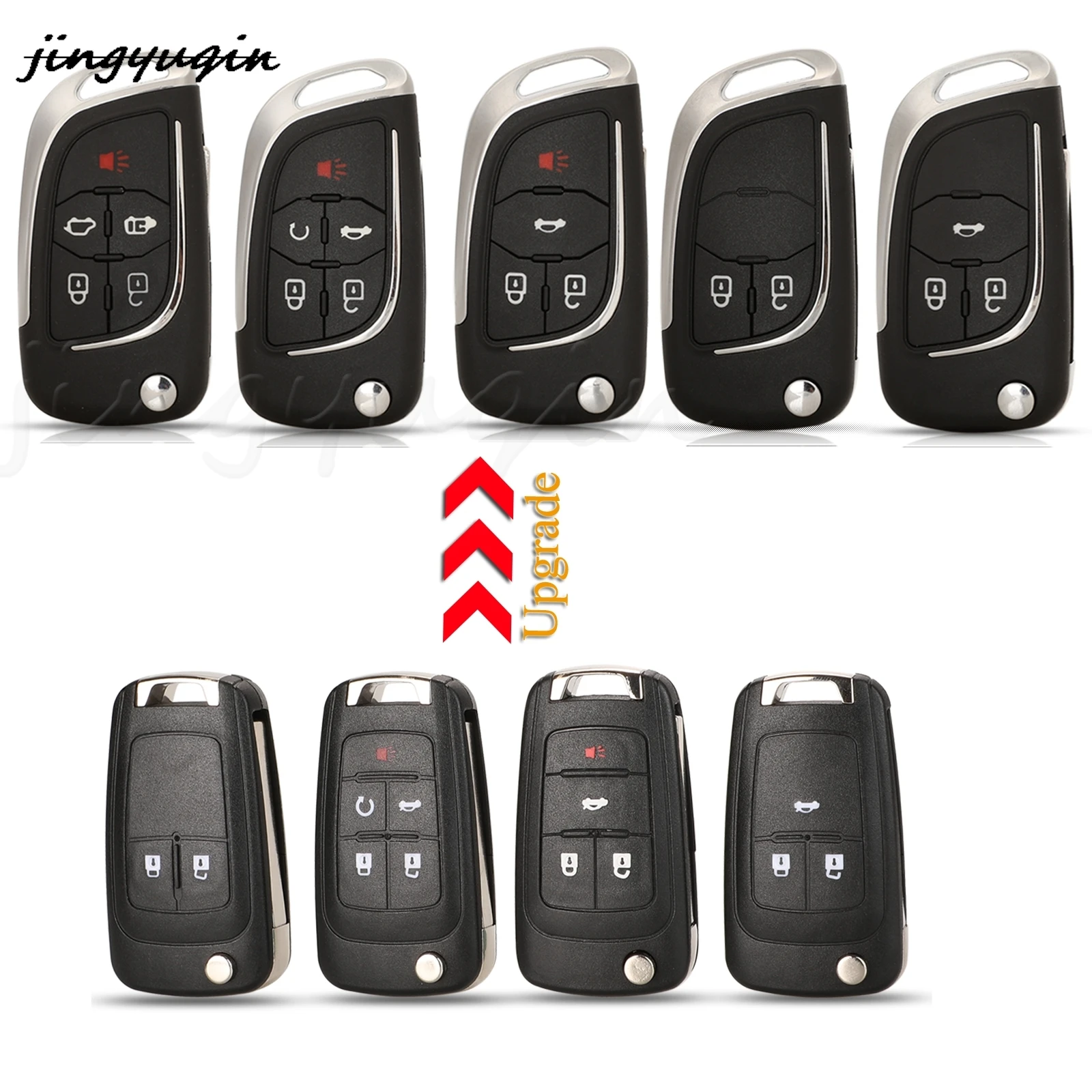 

jingyuqin 2/3/4/5 Buttons Modified Flip Remote Car Key Shell Case For Opel Insignia Astra H Vectra Mokka For Buick GL8