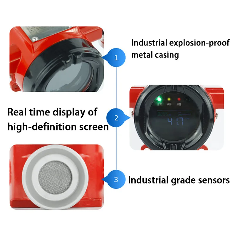 KOOJN Natural Gas Leakage Detector Warehouse Laboratory Temperature and Humidity Transmitter Fixed Detector