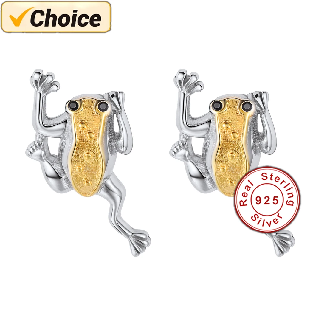 

925 Sterling Silver Fashion Jewelry New Spiral frogs Stud Earrings For Women