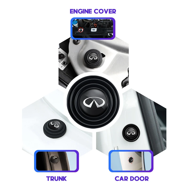 4/8/12 قطعة باب السيارة المضادة للصدمات وسادة مكافحة الضوضاء عازلة طوقا السيارات الداخلية لإنفينيتي Q50 G37 FX30 FX35 Q60 QX50 M37 ESQ JX35 FX #2