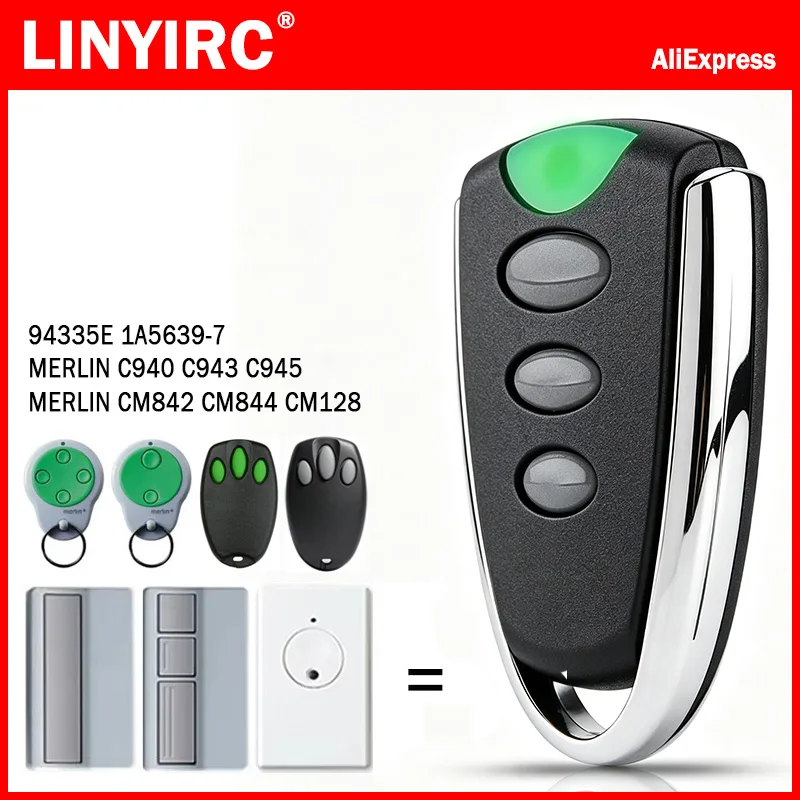 For 94335E 1A5639-7 MERLIN C945 C943 C940 CM842 CM844 CM128 Garage Door Remote Control 433.92MHz Rolling Code Gargae Door Opener
