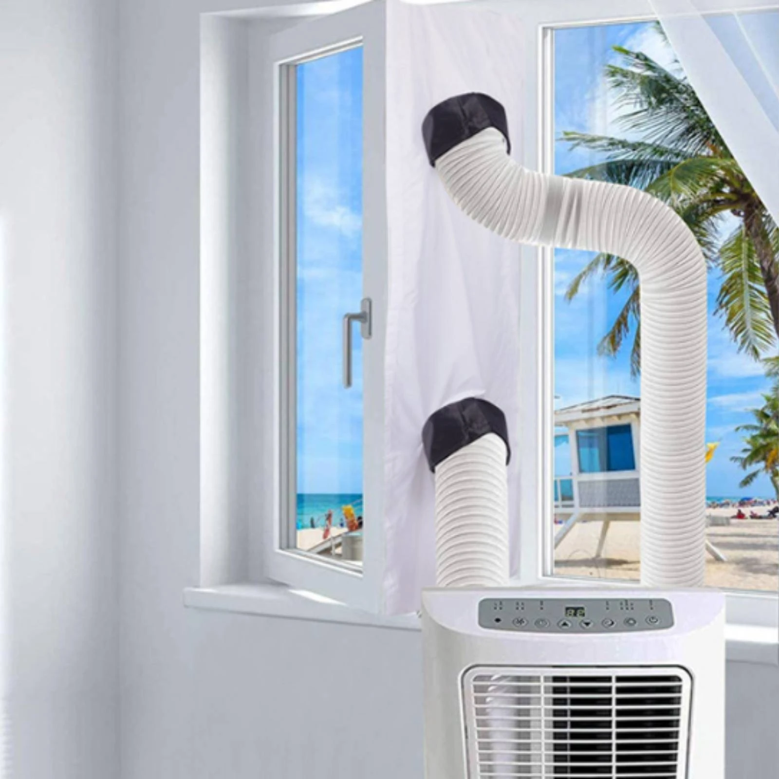Window Seal Impermeable Curtain Insulation Cover Anti Insectes for Portable Air Conditioner Office Use