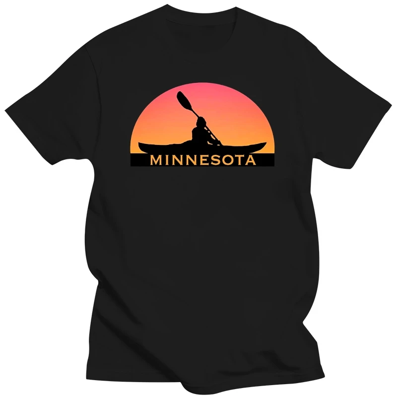 2019 Fashion Men T shirt MINNESOTA Kayak Souvenir Tshirt I Love Kayaking  100% Cotton