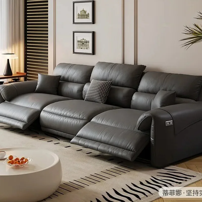 أرائك غرفة المعيشة الحديثة عالية الظهر مسند الذراع تصميم صالات فاخرة أريكة كهربائية حديثة كبيرة الحجم أثاث عصري من الشمال Divano #6