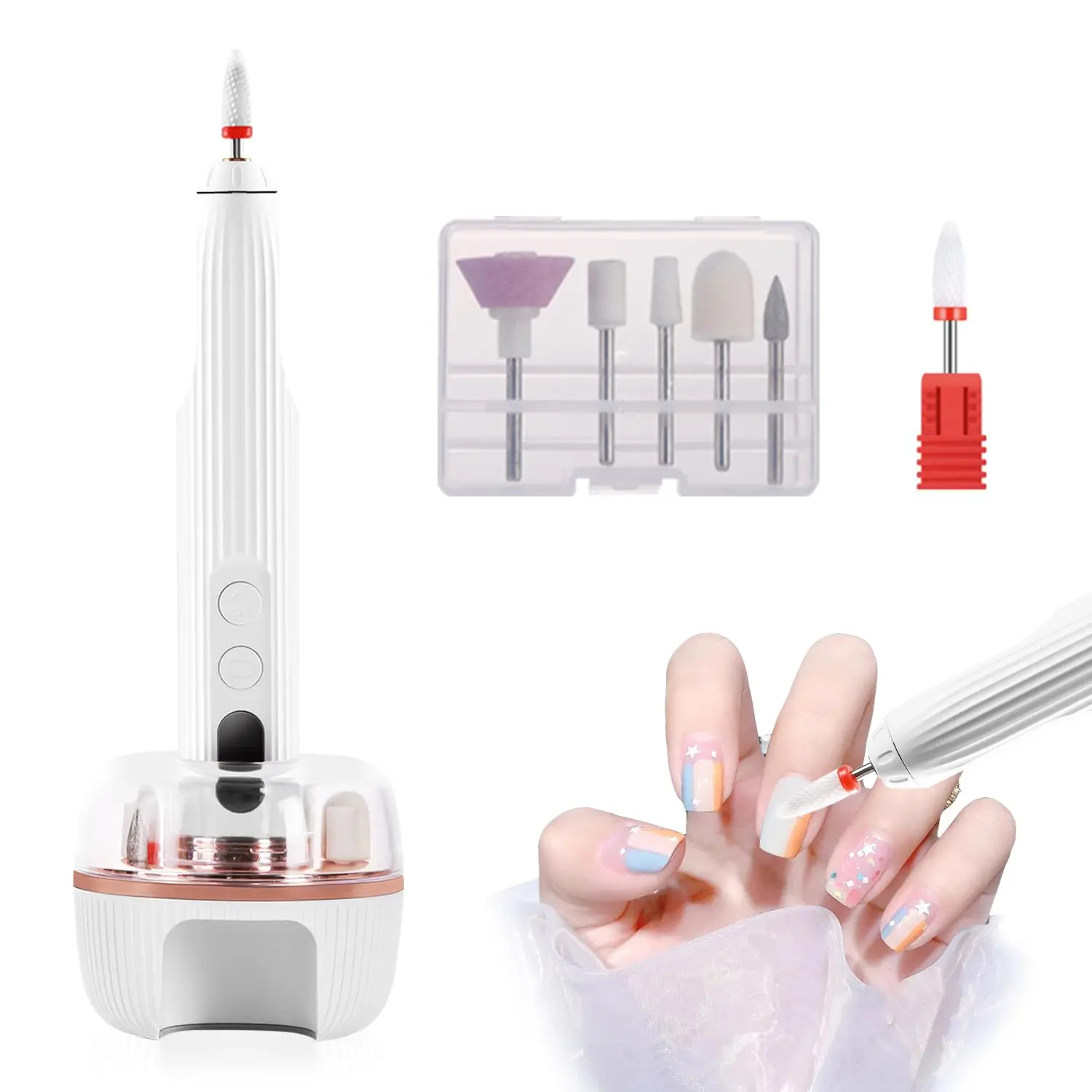 

Pro 2-in-1 Cordless Nail Drill & UV Lamp Set - 18000RPM Portable Electric Machine for Acrylic/Gel Nails | Salon & Home DIY Use