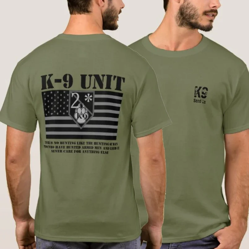 Premium Cotton Short Sleeve O-Neck Mens T Shirt New Ernest Hemingway Quote Police K9 Handler Canine Hunting T-Shirt Sweatshirt