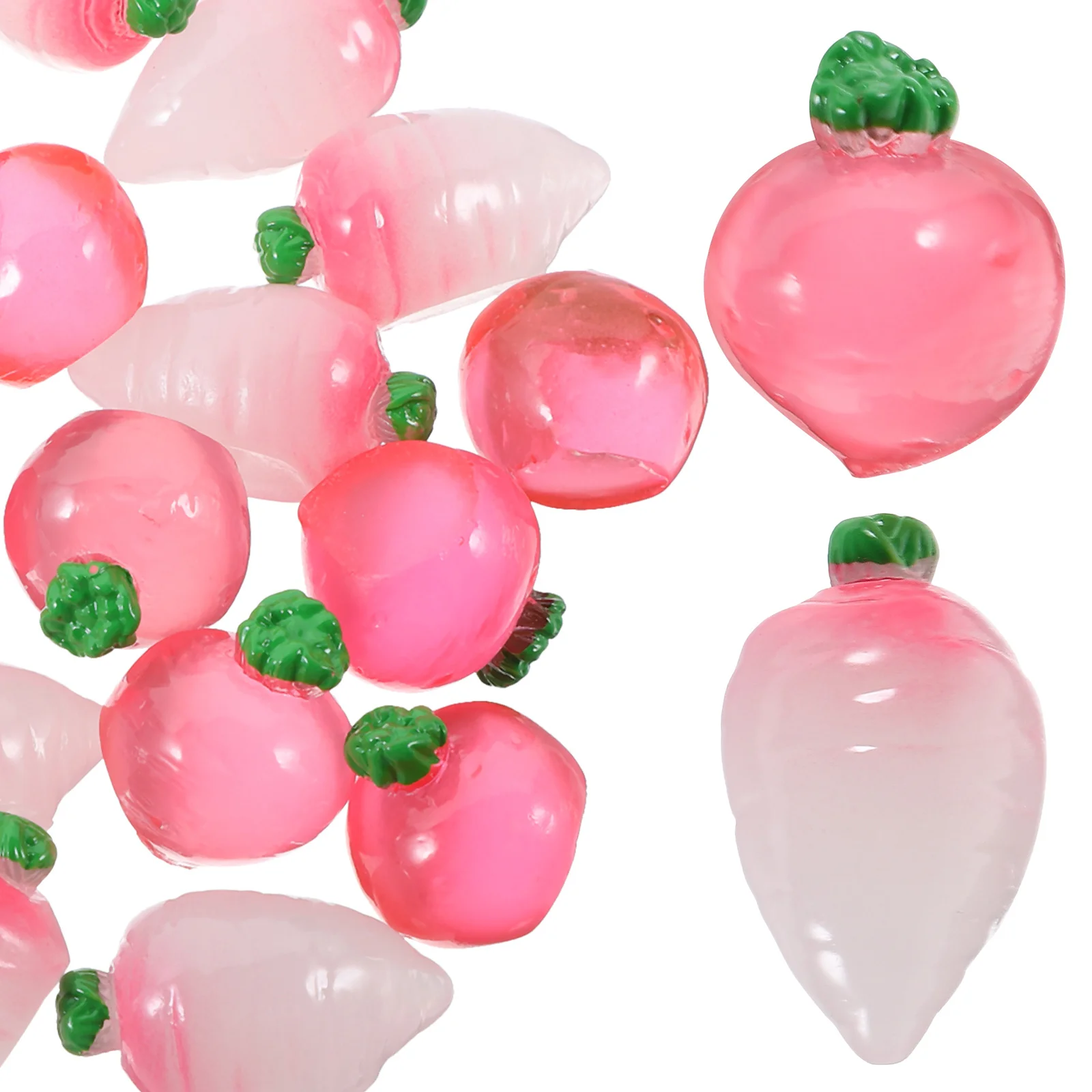 

20Pcs Glow in The Dark Vegetable Miniature Resin Statue Garden Ornament Micro Landscape Decoration Glow in The Dark Vegetable