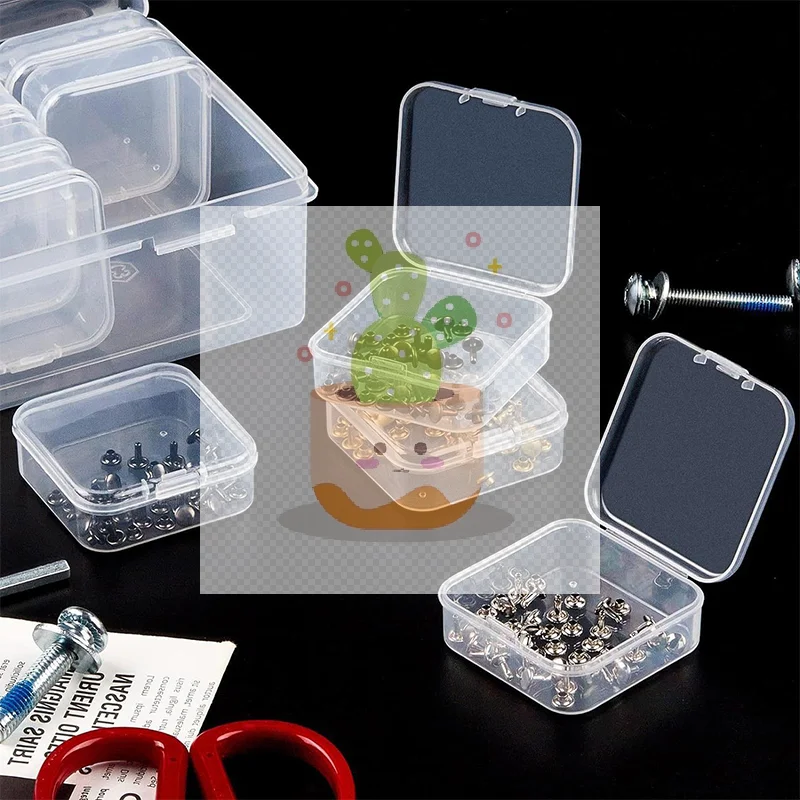 صندوق تخزين PP حاوية بلاستيكية شفافة صغيرة صندوق تعبئة مستطيل مربع للعناصر الصغيرة لخرز المجوهرات #3