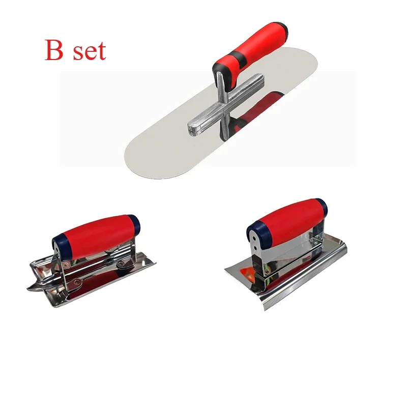 Concrete Tools Set 3 Pcs Stainless Steel  Finishing Trowel ,Concrete Edger, Groover Stucco Cement Masonry Construction Hand Tool