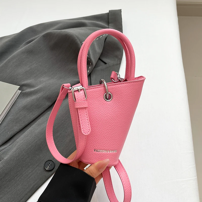 

Fashion Super Mini Bucket Crossbody Bags Women PU Leather Shoulder Messenger Bag For Girls Black Bolsas Ladies Phone Purse