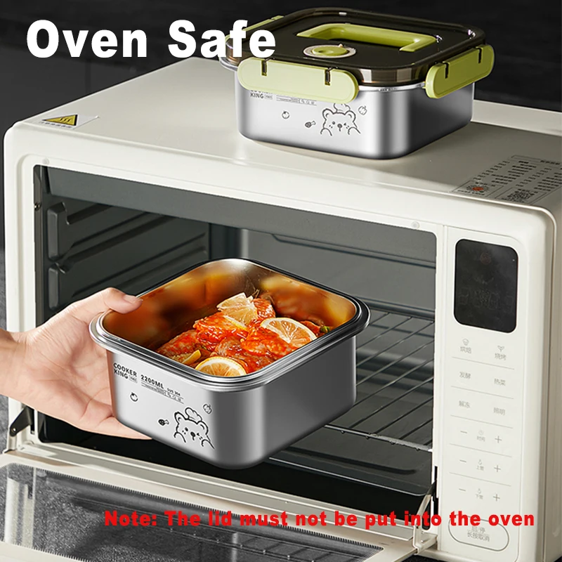 COOKER KING 420ml-6200ml Large Capacity Stainless Steel Food Storage Container, Fridge/Oven Safe, Lunch Box for Travel, Picnic view 4