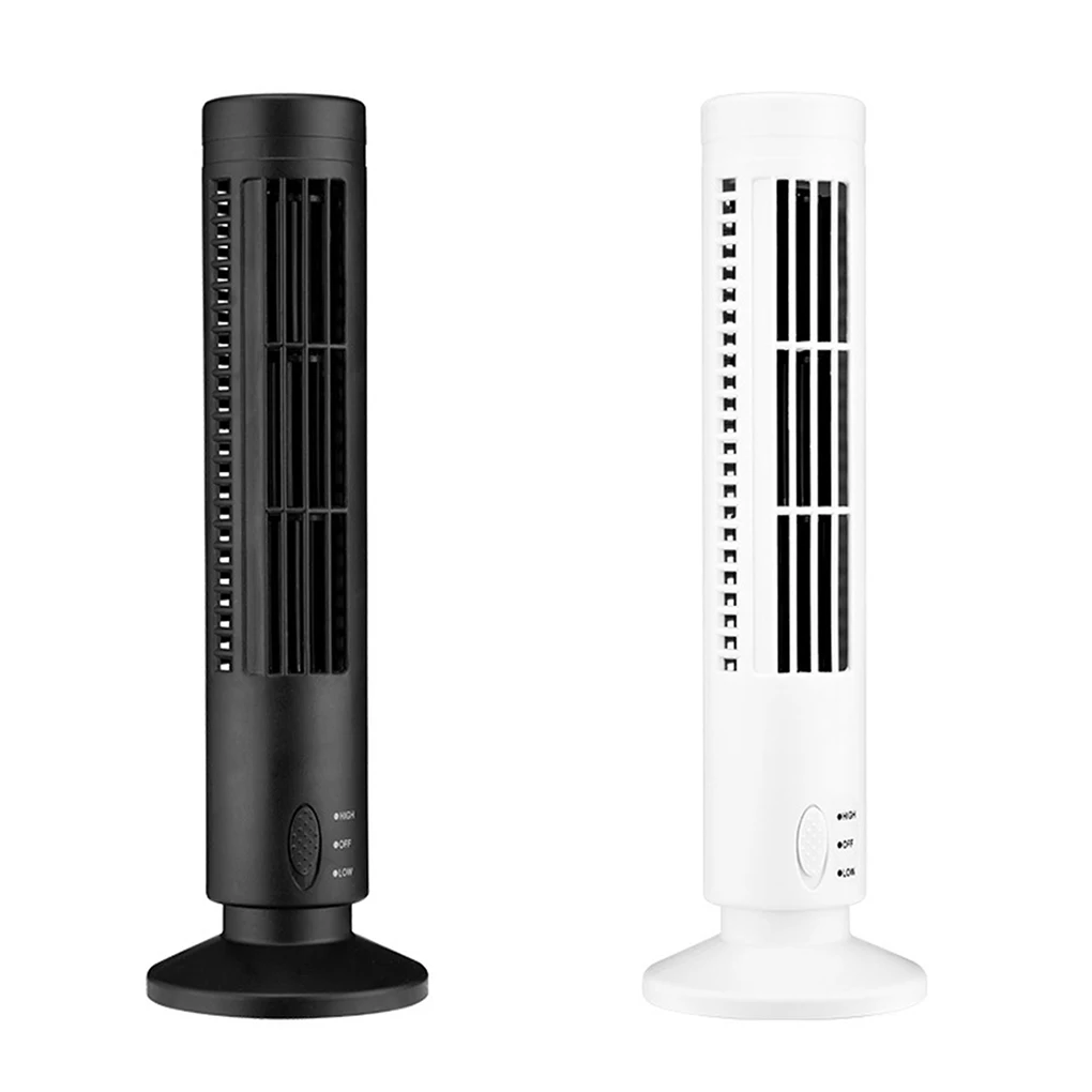 

USB Standing Tower Fans Bladeless Floor Air Cooler Humidifier Leafless Conditioning Fan Office Desk Supplies White/Black