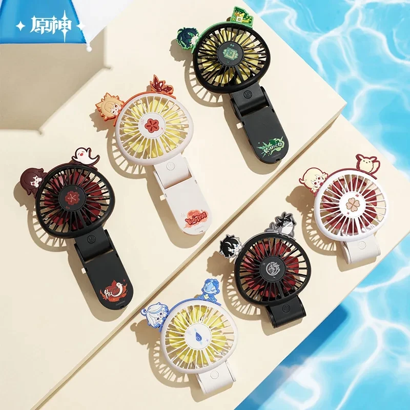 Genshin Impact Cosplay Klee Hu Tao Yoimiya Midsummer Party Series Foldable Portable Handheld Mini Fan Birthday Gifts