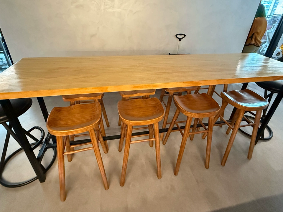 Nordic Commercial Bar Chair Solid Wood Dining Room High Stool Modern Simple Front Desk Cashier Bar Stool Furniture