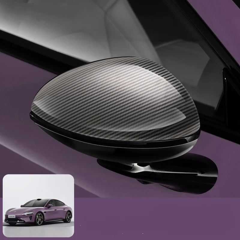 For Xiaomi Su7 2024 Rearview Mirror Protective Shell Carbon Fiber Black Rearview Mirror Cover Modification Accessories