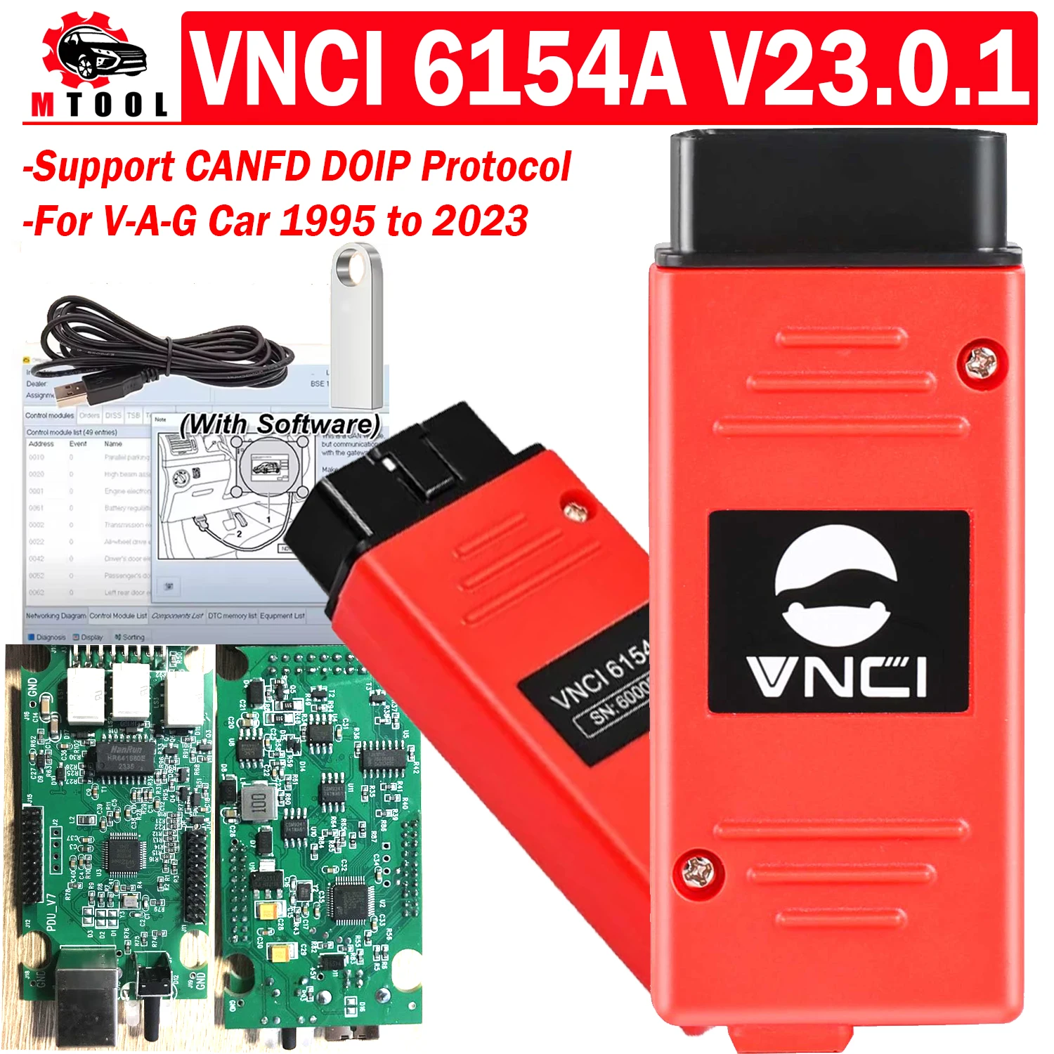 Latest VNCI 6154A Support CAN FD DOIP Protocol DIOP Work Latest Software Wi-Fi Original Driver for Cars From 1995 to 2023 Year