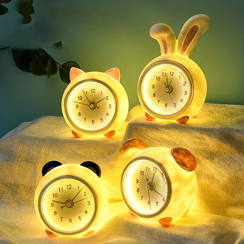 Multifunctional Kids Alarm Clock Piggy Bank Night Light Decor for Bedside Desk Student Room