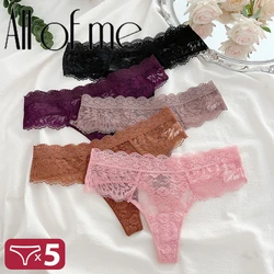 5PCS/Set Women Sexy Panties Transparent G-string Sexy Woman's Underwear Girl Lace Lingerie Female Bikini Lady Thong Intimates