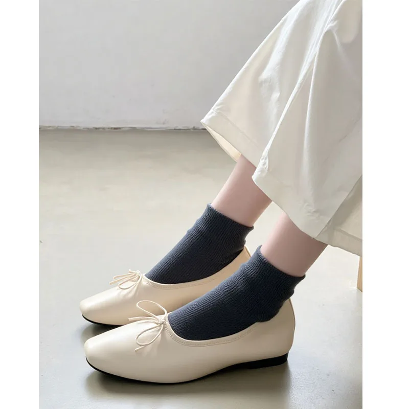 Plus Size 43 Modische Weiche Slip-On Schuhe für Damen, Lässige Ballerinas mit Schleifenknoten, Damen Tanzschuhe, Neu – Detail 1