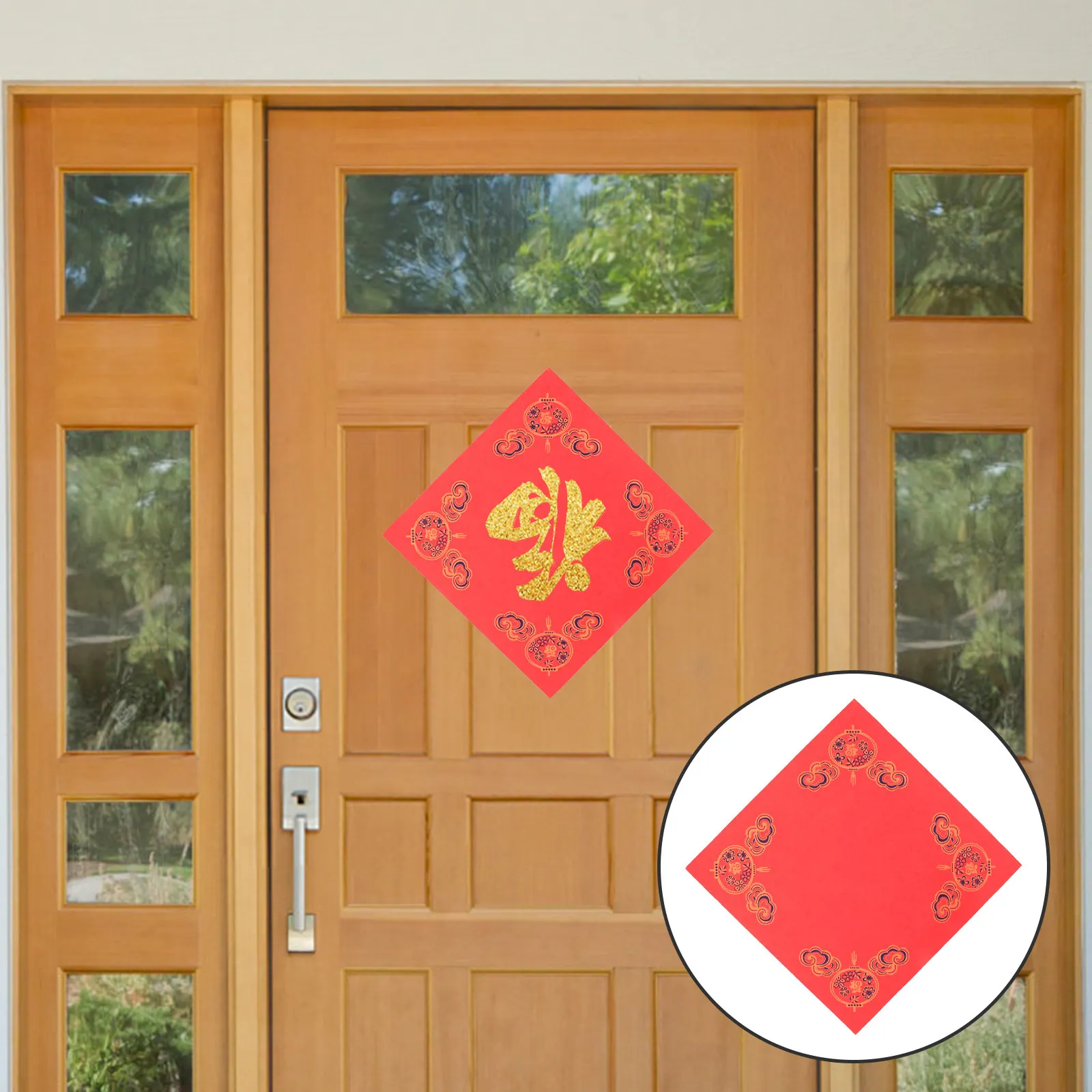 

20 листов красной бумаги для вырезания Дуилиан к Весеннему фестивалю, пустые наклейки на стену с иероглифами Фу, для праздничного декора своими руками