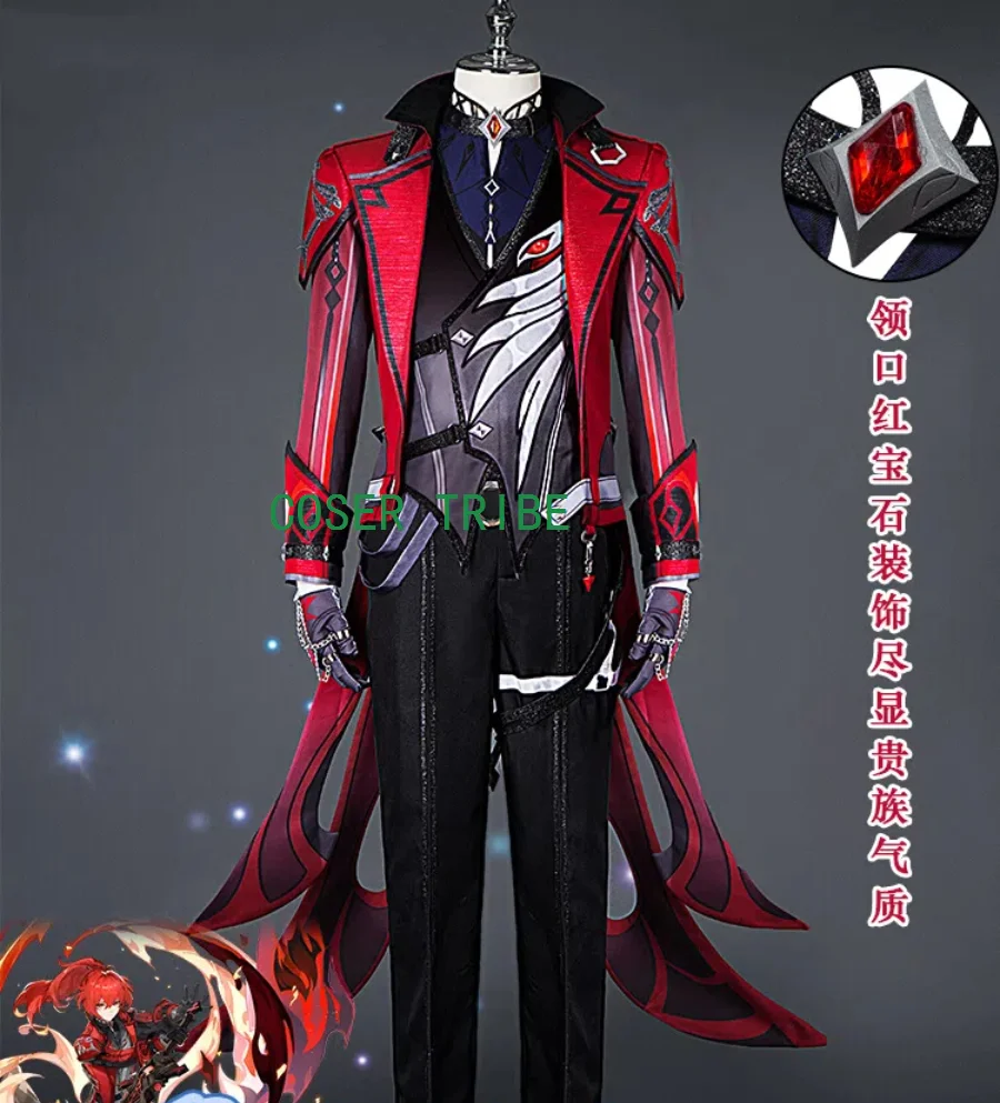 

Genshin Impact Diluc Ragnvindr Red All Night Men Cosplay Costume Cos Game Anime Party Uniform Hallowen Play Role Clothes