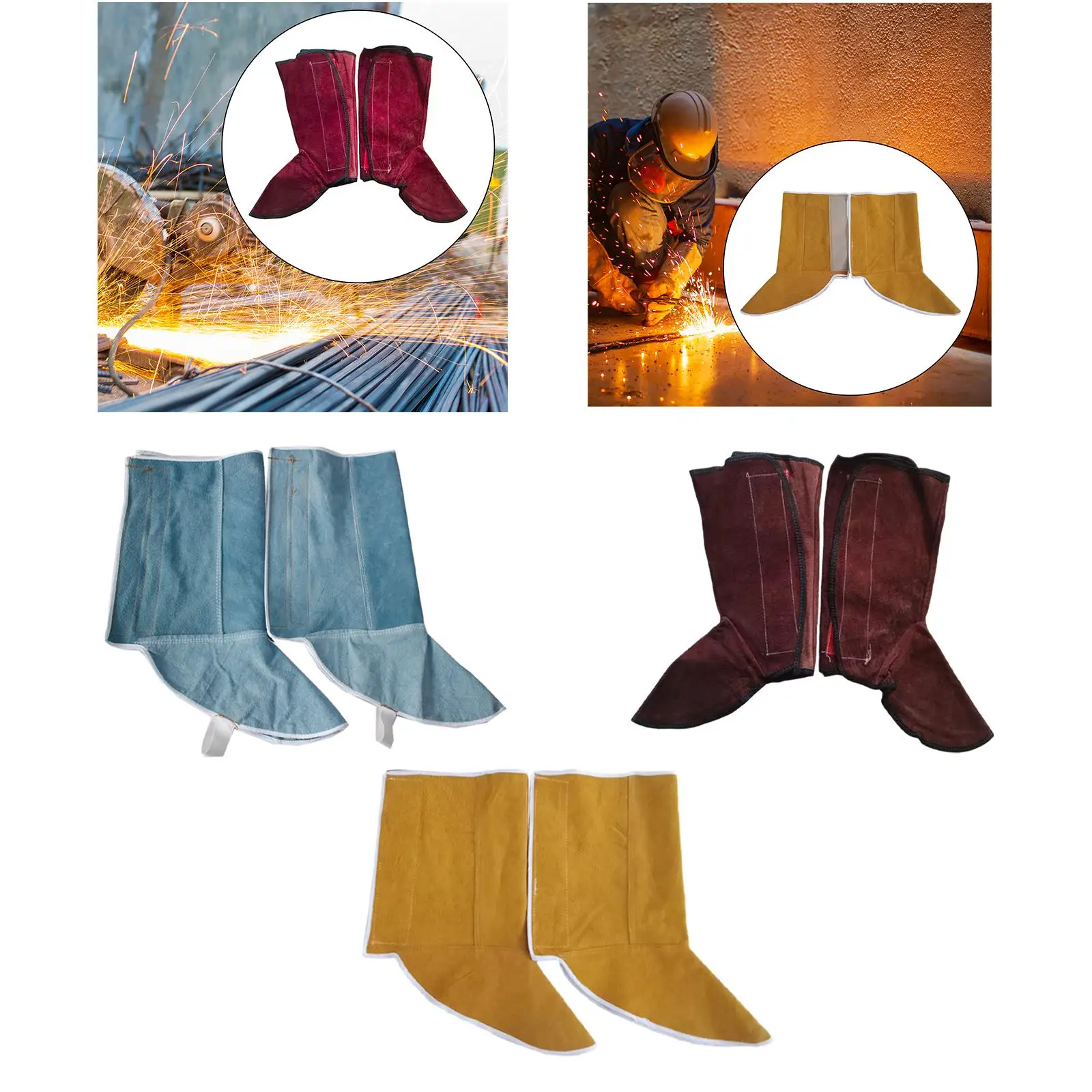 

Защитные чехлы для сварочных ботинок с теплоизоляцией и регулируемым ремнем, аксессуар для защиты обуви, длина 34 см