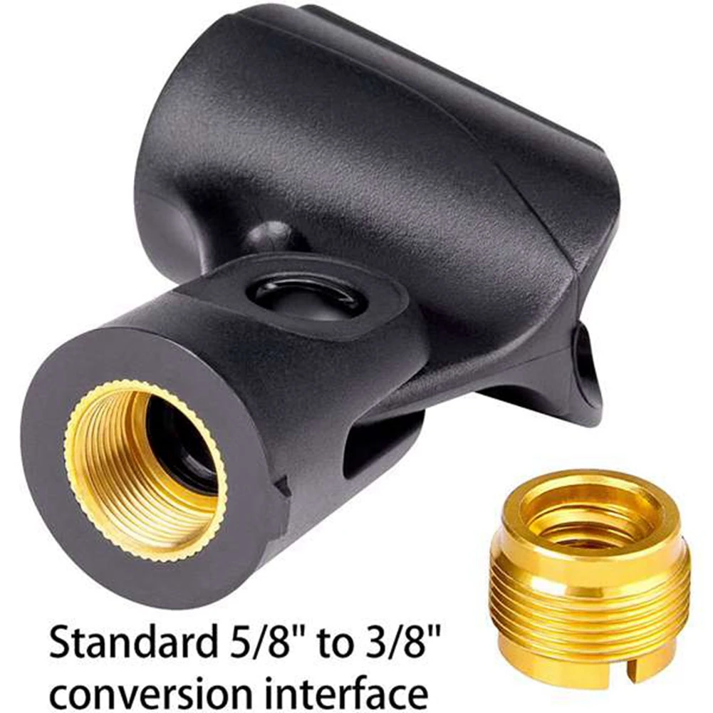 Soporte de clip universal para micrófono de 4 piezas con adaptadores de tuerca macho de 5/8 pulgadas a hembra de 3/8 pulgadas