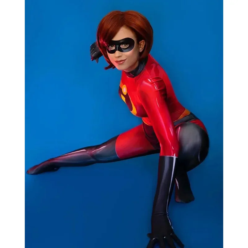 أزياء الهالوين الخارقون 2 Elastigirl التأثيرية أزياء Zentai الخارقة بدلة قفز للسيدات والكبار والأطفال