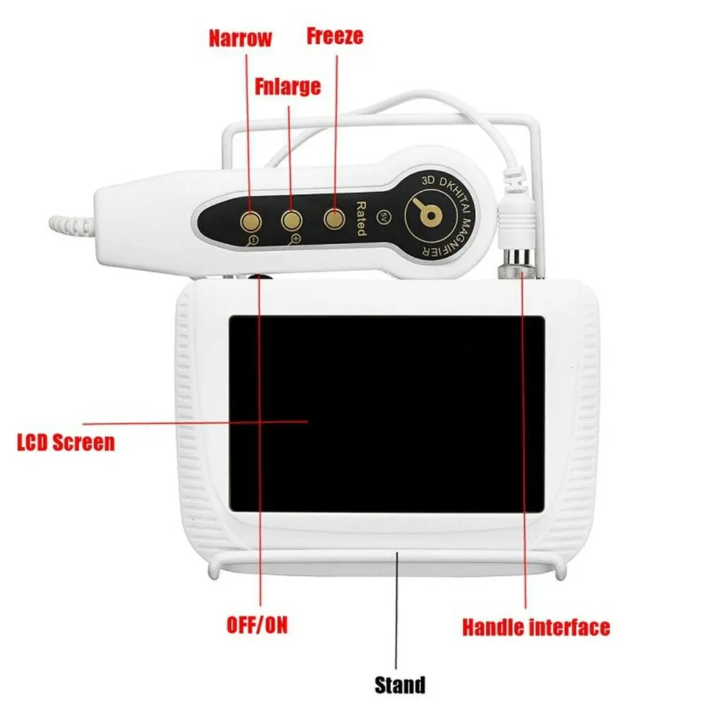 Schermo LCD da 5 pollici sistema di diagnosi della pelle digitale analisi dell'analizzatore dei capelli Scanner portatile ricaricabile Freeze frame Fixed