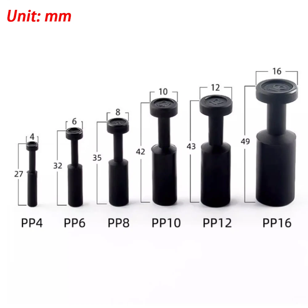 5-30Pcs Pneumatic Connector Quick Plug Plastic Plug Pipe Plug PP 4mm 6mm 8mm 10mm 12mm14mm16mm Air Hose Sealing Connector