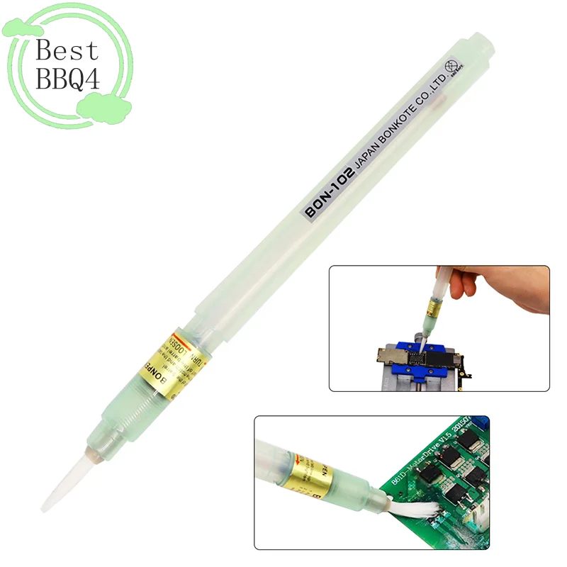 BBQ4 1PCS 102 Flux Pen Soldering Rosin Solder Paste Tool Applicator Brush Head No Clean For Bga Soldering