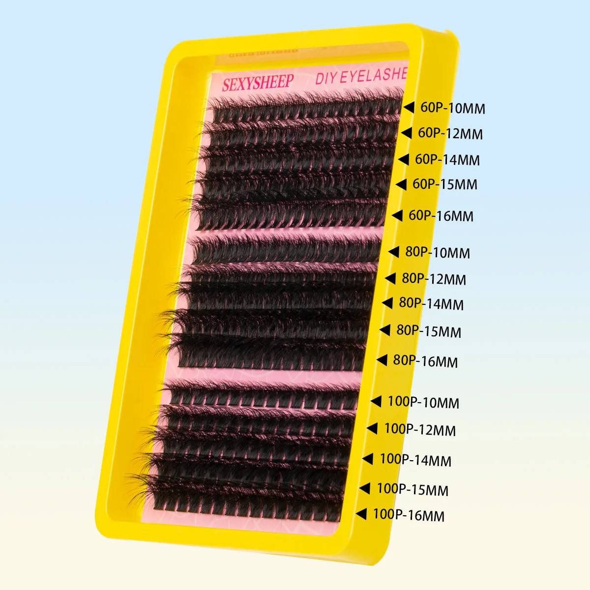 SEXYSHEEP ラッシュクラスターキット うっすらまつげキット C カール DIY まつげナチュラルクラスターラッシュボンドとシールラッシュグルーピンセット