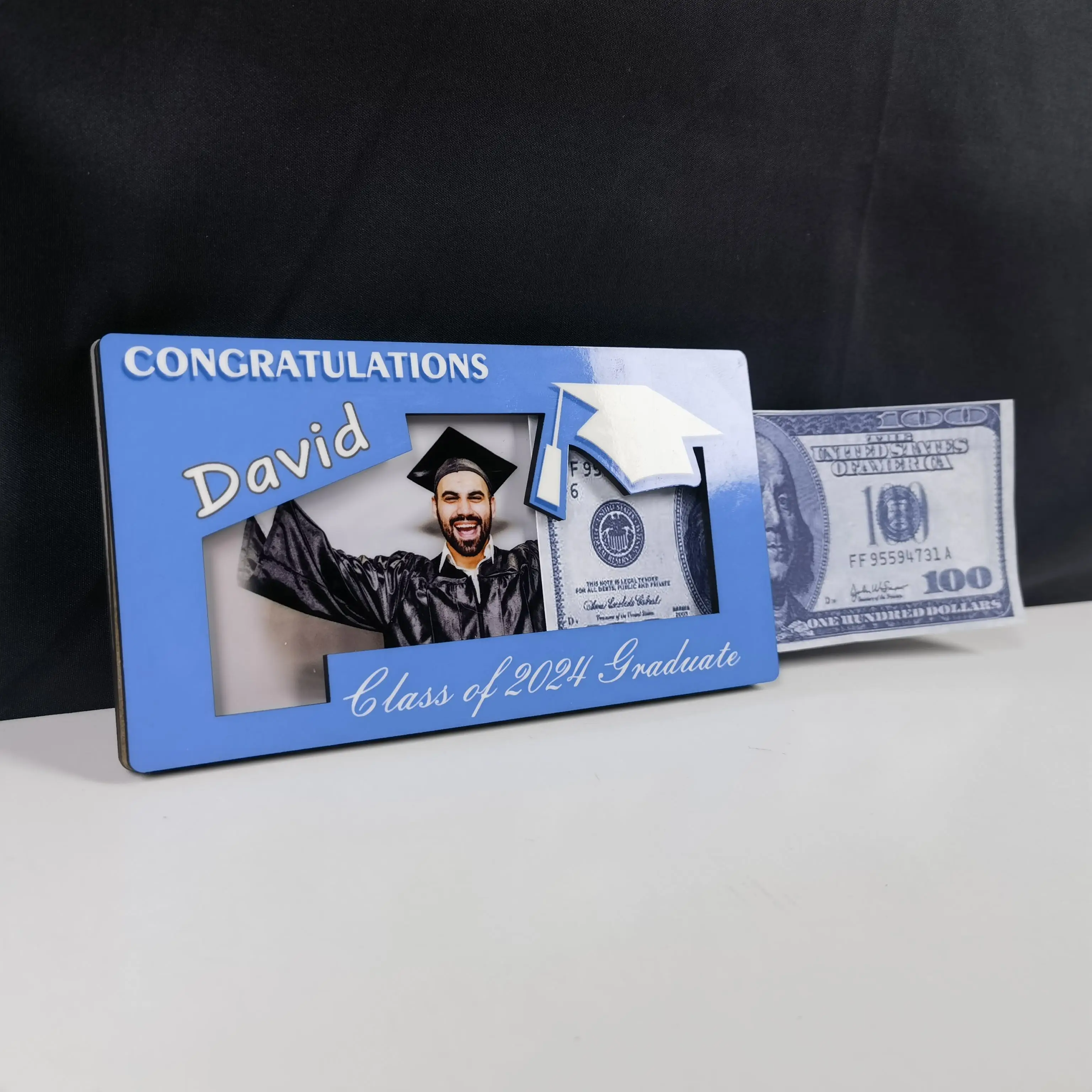 Free Shipping 10pcs/lot Memorial white blanks money holder sublimation graduation money holders