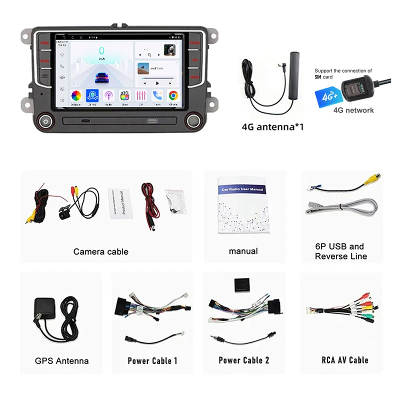 7 "Apple Carplay Android Auto 4 64Gb Autoradio Radio Head Unit Voor Vw Kever 2012-2019 Touchscreen Gps Fm Bt