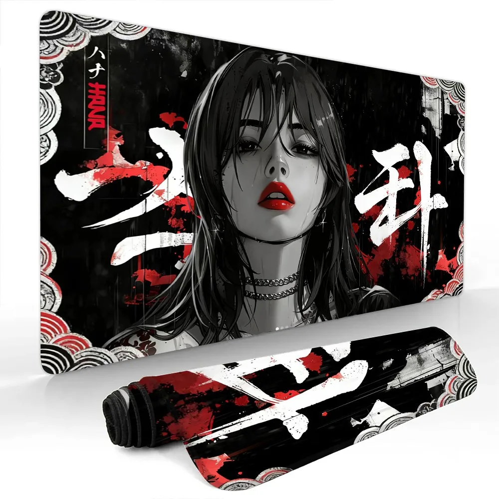 

Игровой коврик для мыши Ink Style Beauty, очень большой коврик для стола с прошитыми краями для игр и офиса