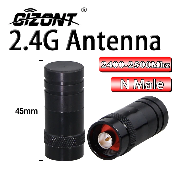 2350-2450Mhz Antena Pendek Omnidirectional Mini 2.4Gwifi Bluetooth Kartu Nirkabel Antena N Laki-laki Luar Ruangan AP Stasiun Dasar